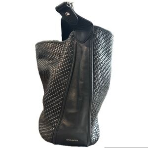 Coach Black and Gray Woven Women’s Hobo Bag